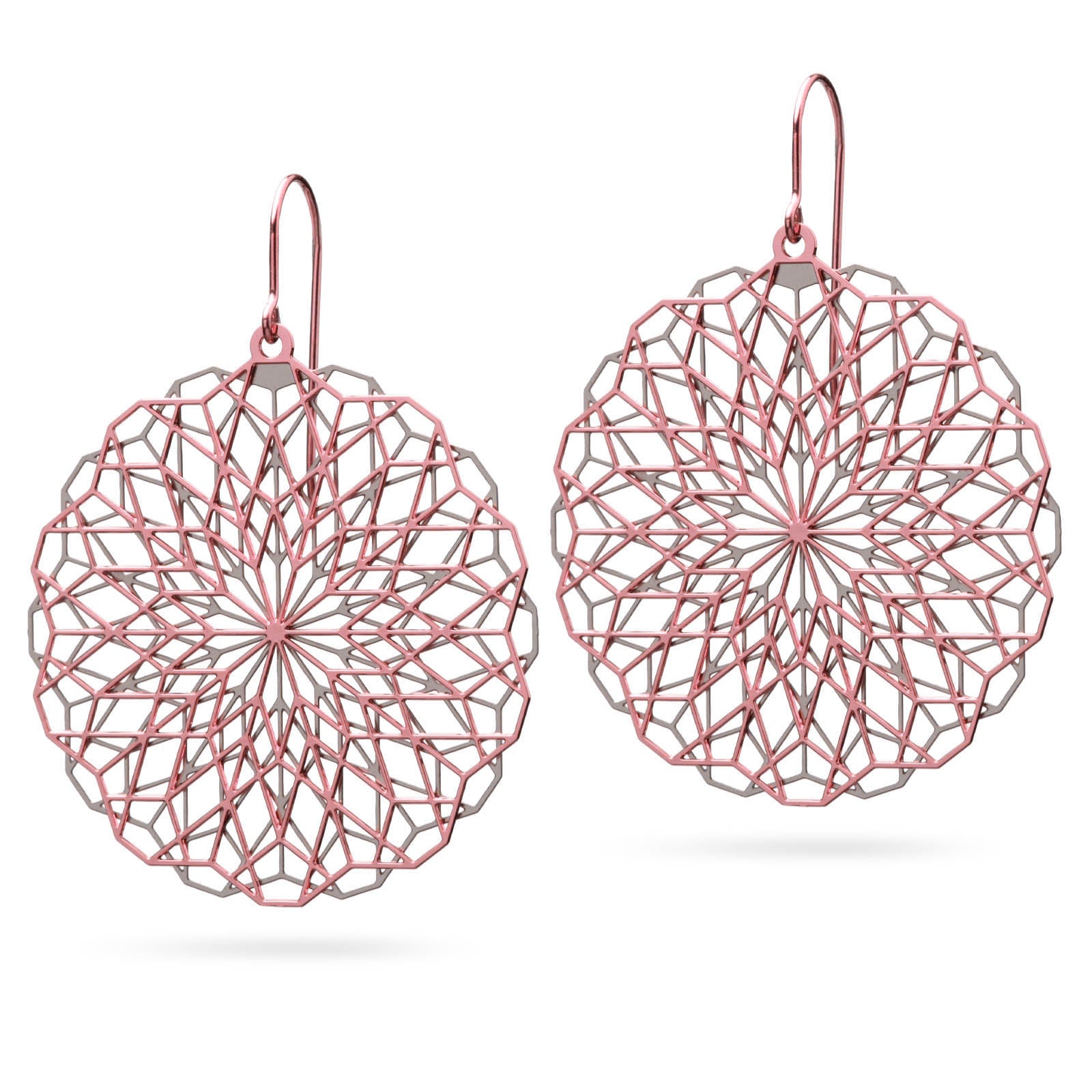 Statement Ohrringe komplex | silber/rosé