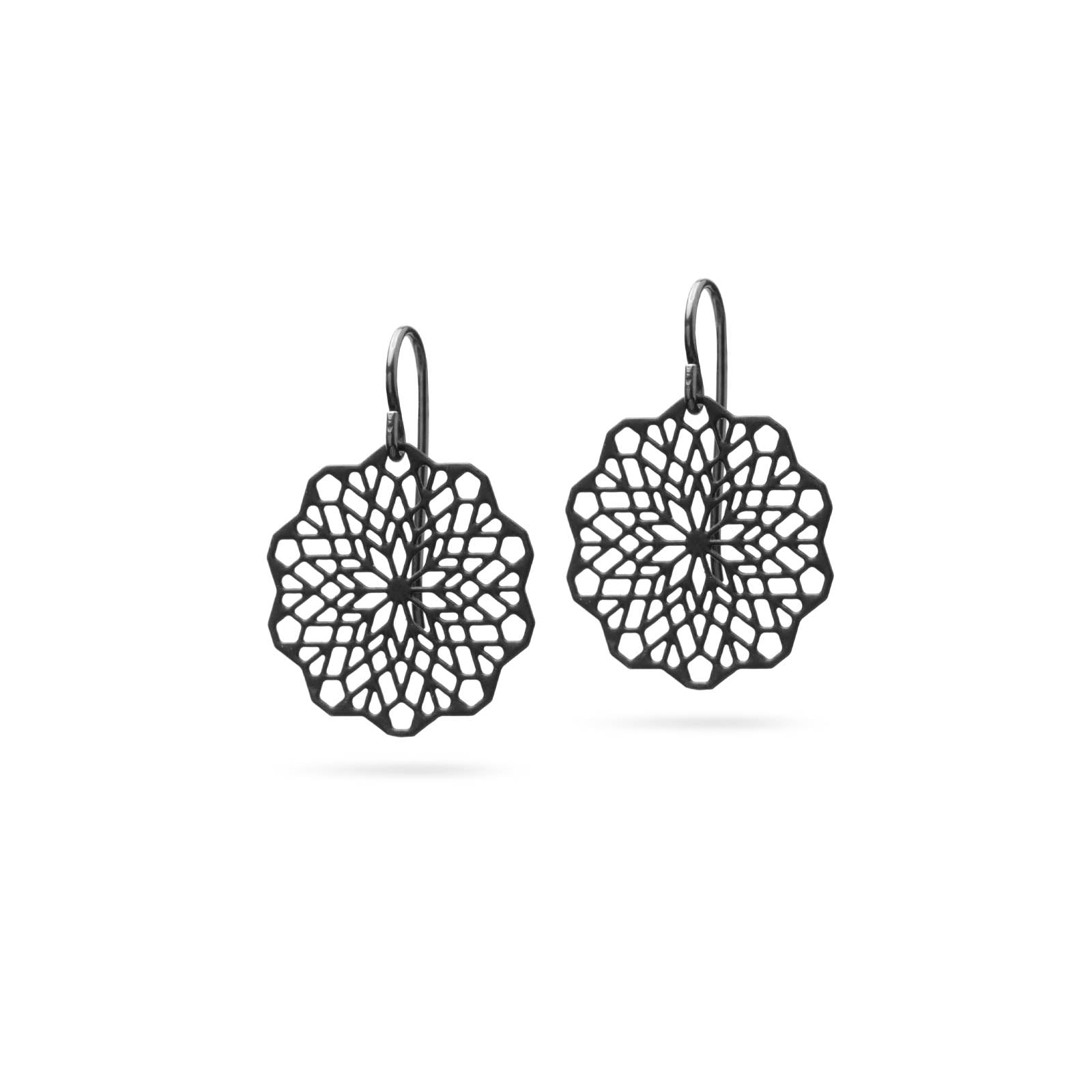 Filigrane Ornament Ohrringe schwarz