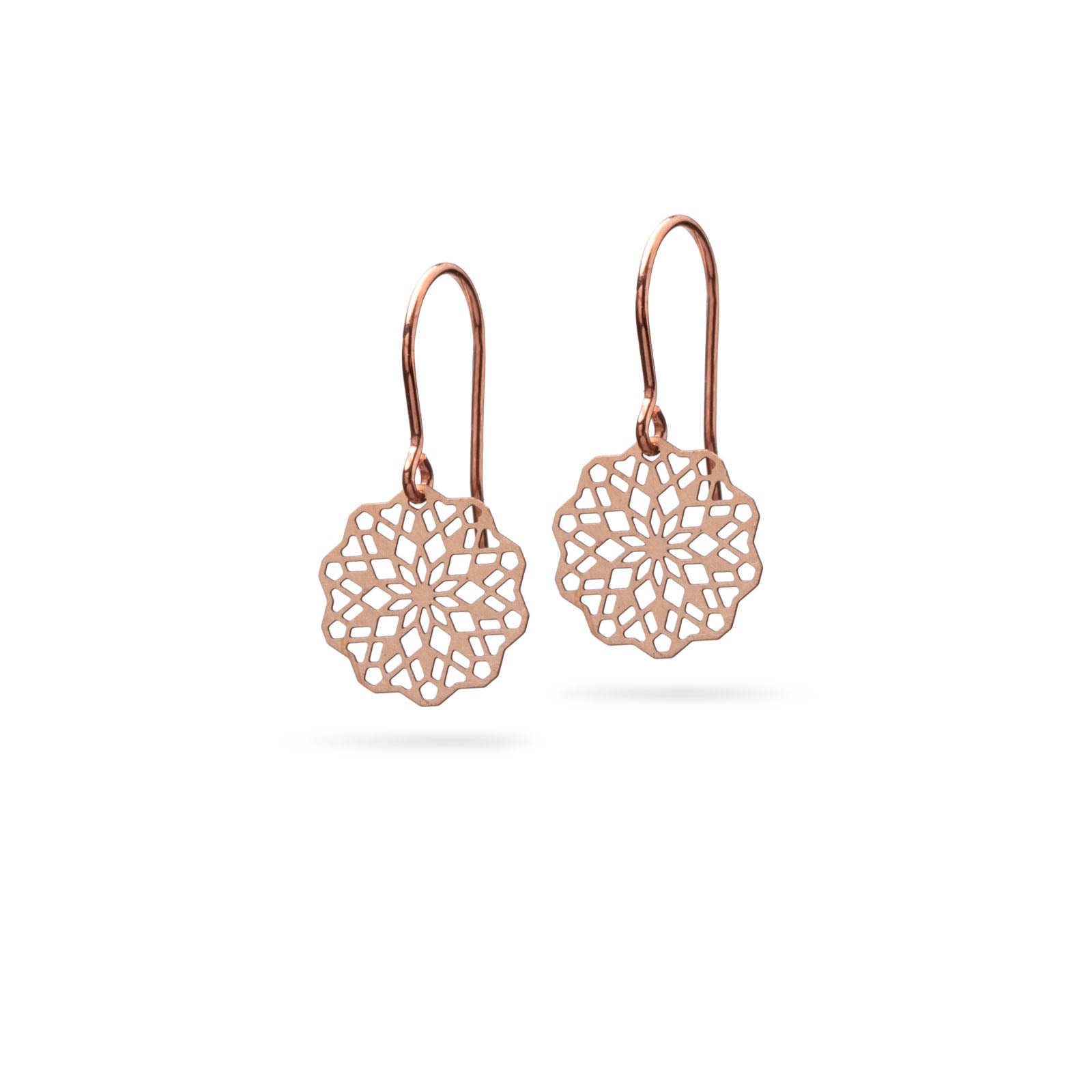 Florale mini Ohrhänger Bronze