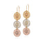 Lange florale Ohrhänger Tricolor | gold / rosé / silberfarben