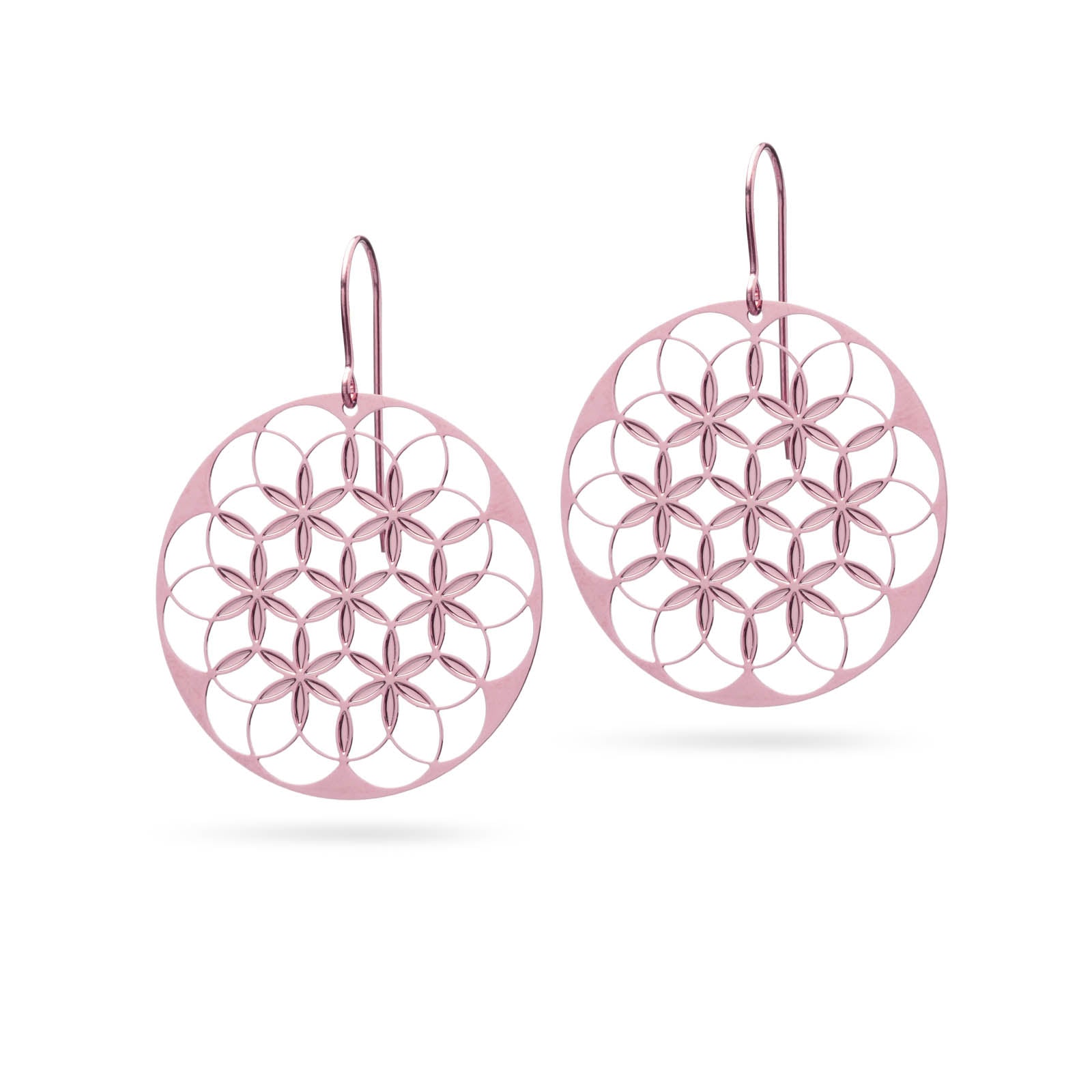 Flower of Life Ohrringe rosévergoldet matt