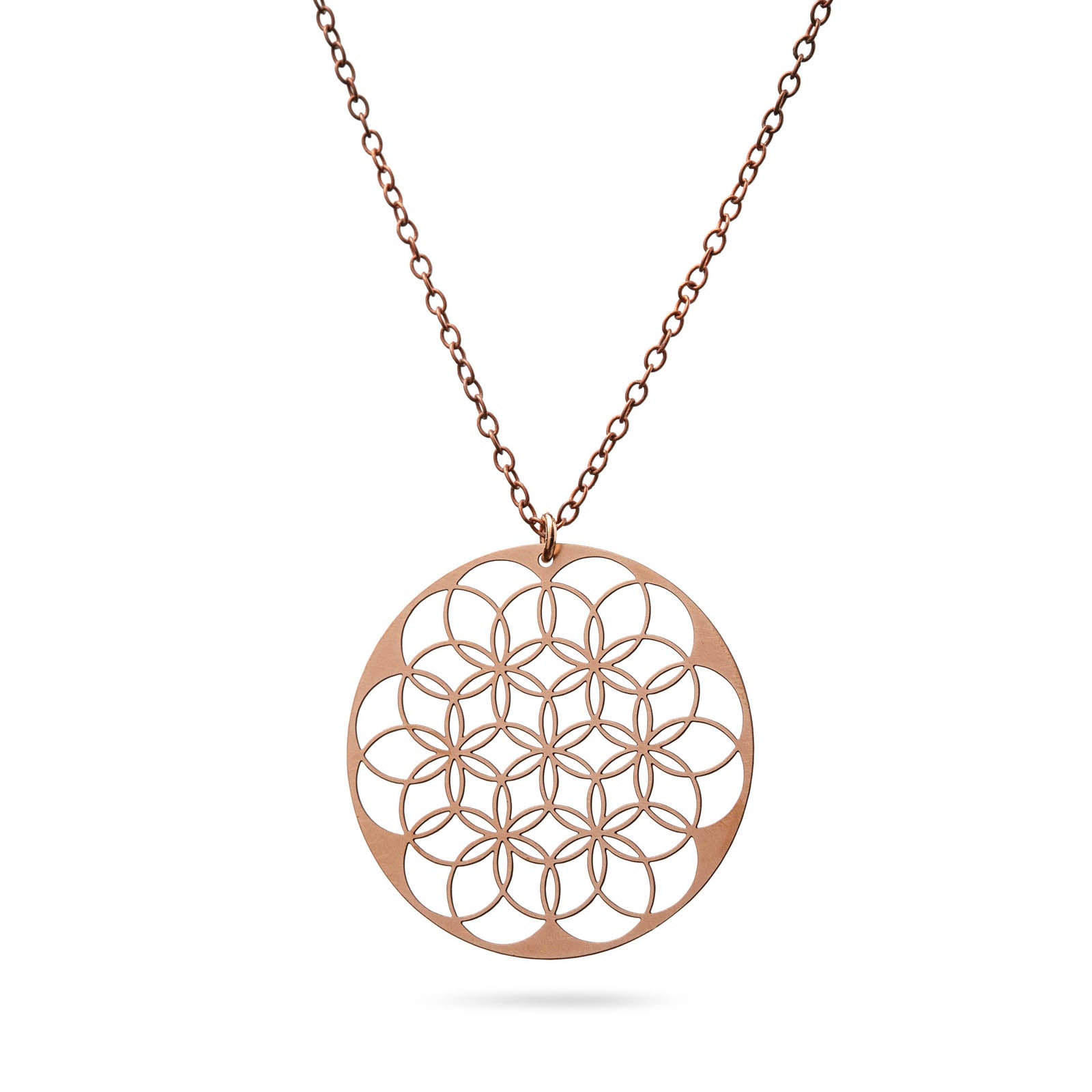 Blume des Lebens Kette Bronze